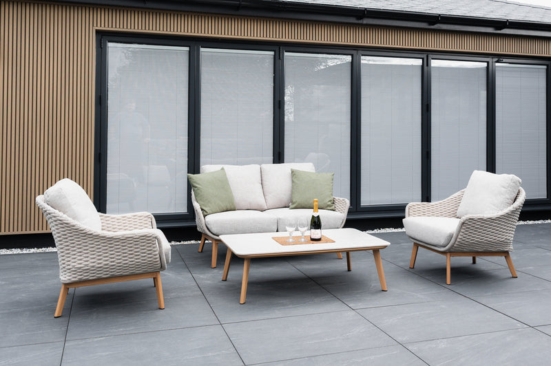 Camberley 2 Seat Rope Weave Lounge Set with Coffee Table