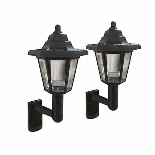 2 Pack Solar LED Wall Lights White Outdoor Garden Lighting