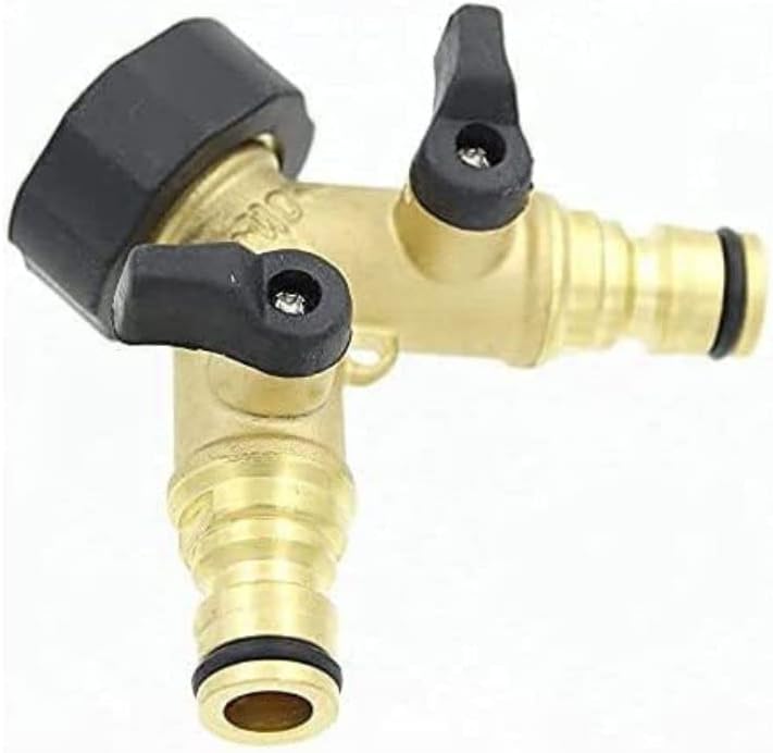 2 Way Brass Garden Hose Splitter Y Valve Connector