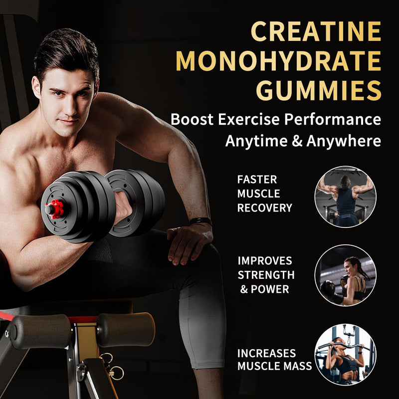 OUYIYUA Creatine Monohydrate Gummies 5000mg – Sugar Free, Mixed Berry, 120 ct