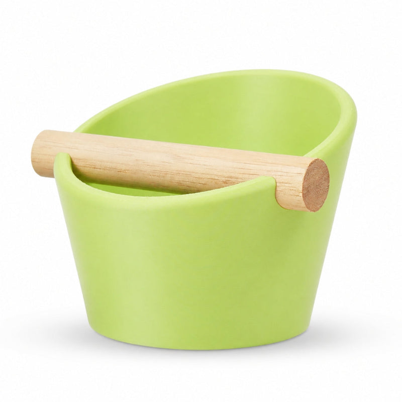 Oval Espresso Knock Box with Oak Bar