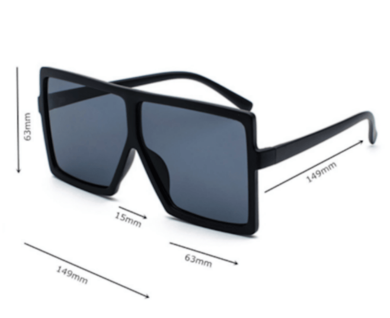 Oversized Square Flat Top Women Very Lrge Ladies Fashion Sunglasses Shade UV400 - InStock
