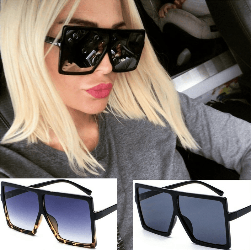 Oversized Square Flat Top Women Very Lrge Ladies Fashion Sunglasses Shade UV400 - InStock