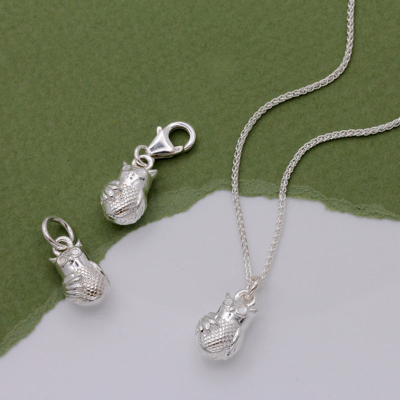 Owl Personalised Silver Charm