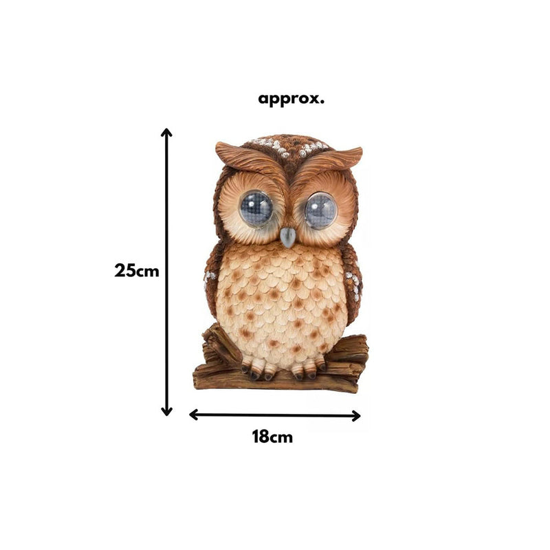 Solar Owl Garden Ornament with Blinking LED Eyes 25cm