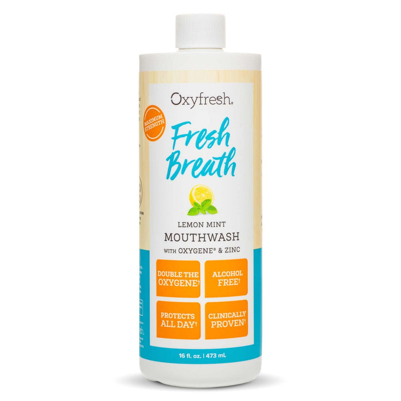Oxyfresh Lemon Mint Mouthwash – SLS & Fluoride Free, Alcohol Free | 16 Fl Oz