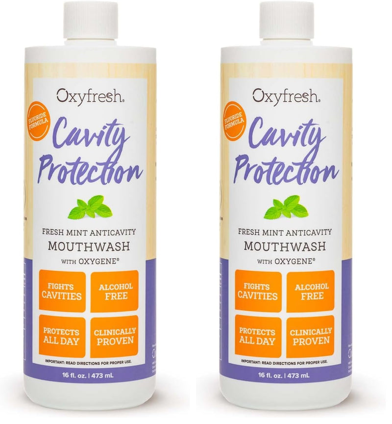Oxyfresh Cavity Protection Fluoride Mouthwash – Non-Staining, Alcohol-Free (16 oz Pack of 2)