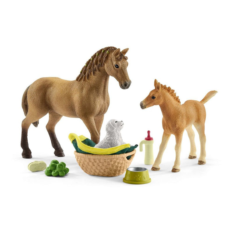 SCHLEICH Horse Club Sarah's Baby Animal Care Toy Playset, 5 to 12 Years, Multi-colour