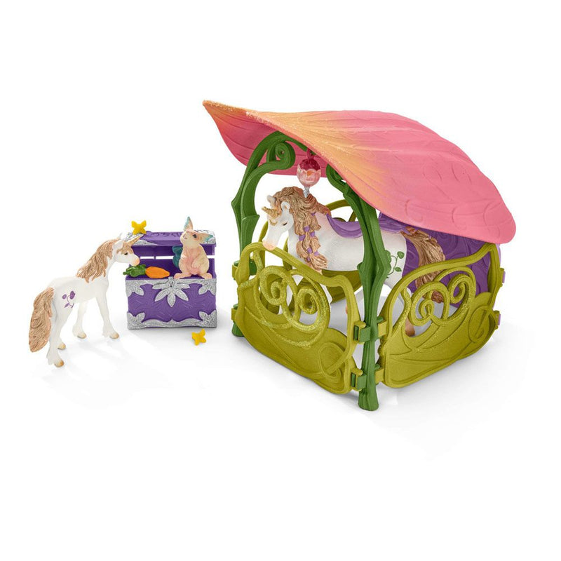 SCHLEICH Bayala Glittering Flower House with Unicorns, Lake and Stable Toy Playset, 5 to 12 Years, Multi-colour