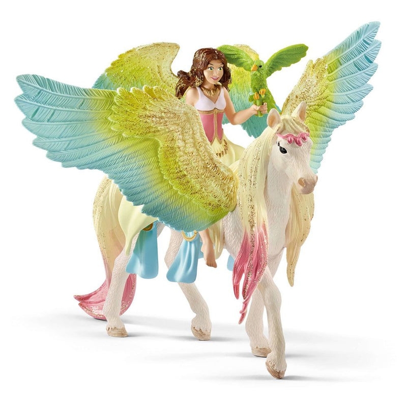 SCHLEICH Bayala Fairy Surah with Glitter Pegasus Toy Figure