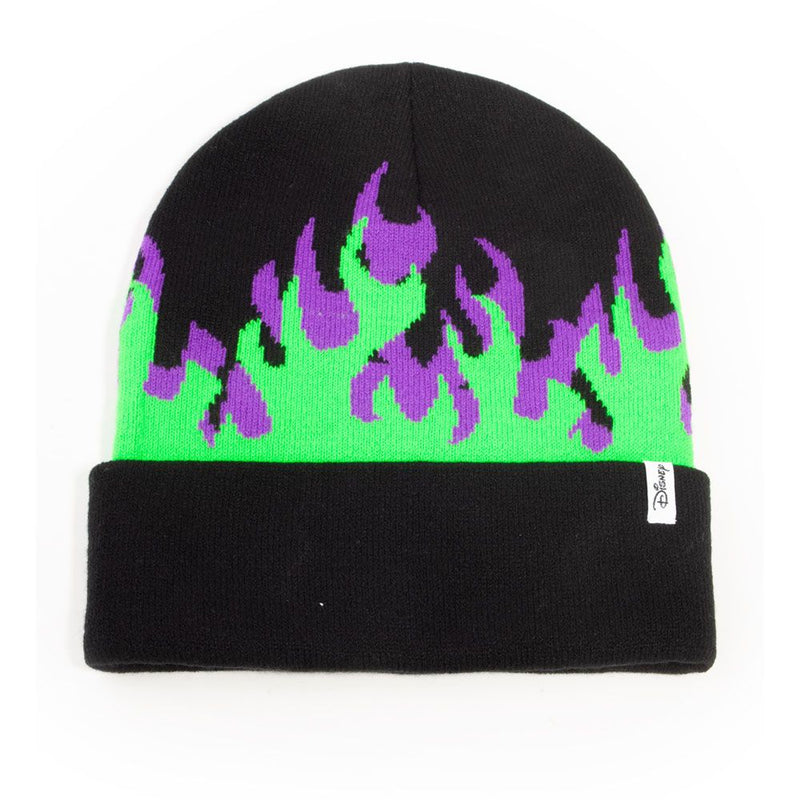 DISNEY Maleficent 2 Flames with Malefcent Character Face Roll-up Beanie