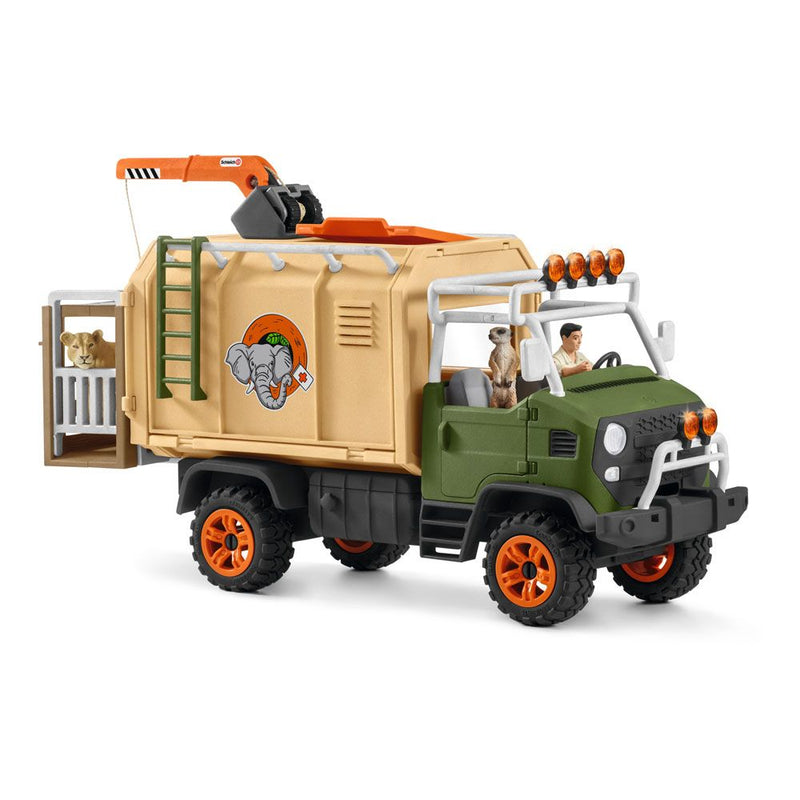 SCHLEICH Wild Life Animal Rescue Large Truck with Toy Figures & Accessories