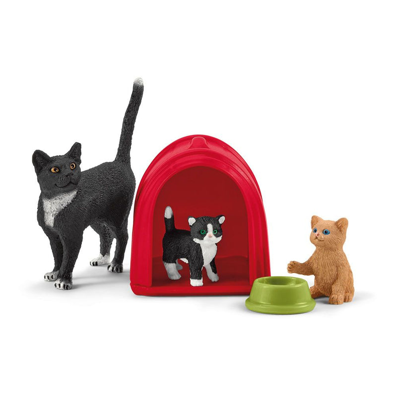 SCHLEICH Farm World Playtime for Cute Cats Toy Playset, 3 to 8 Years, Multi-colour