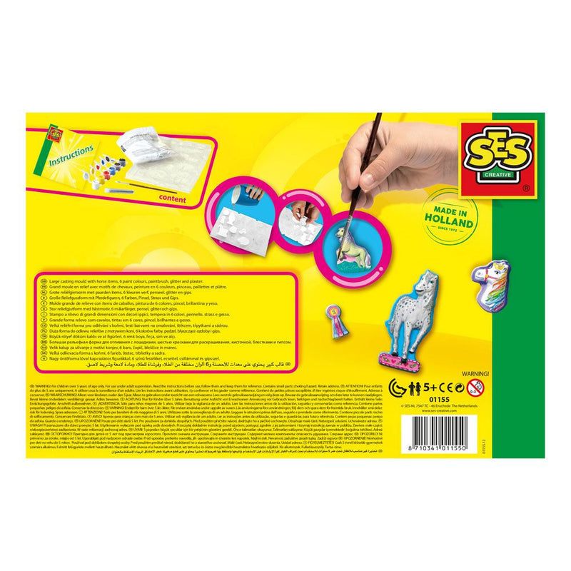 SES CREATIVE Children's Fantasy Horses Casting and Painting Set, 5 to 12 Years, Multi-colour