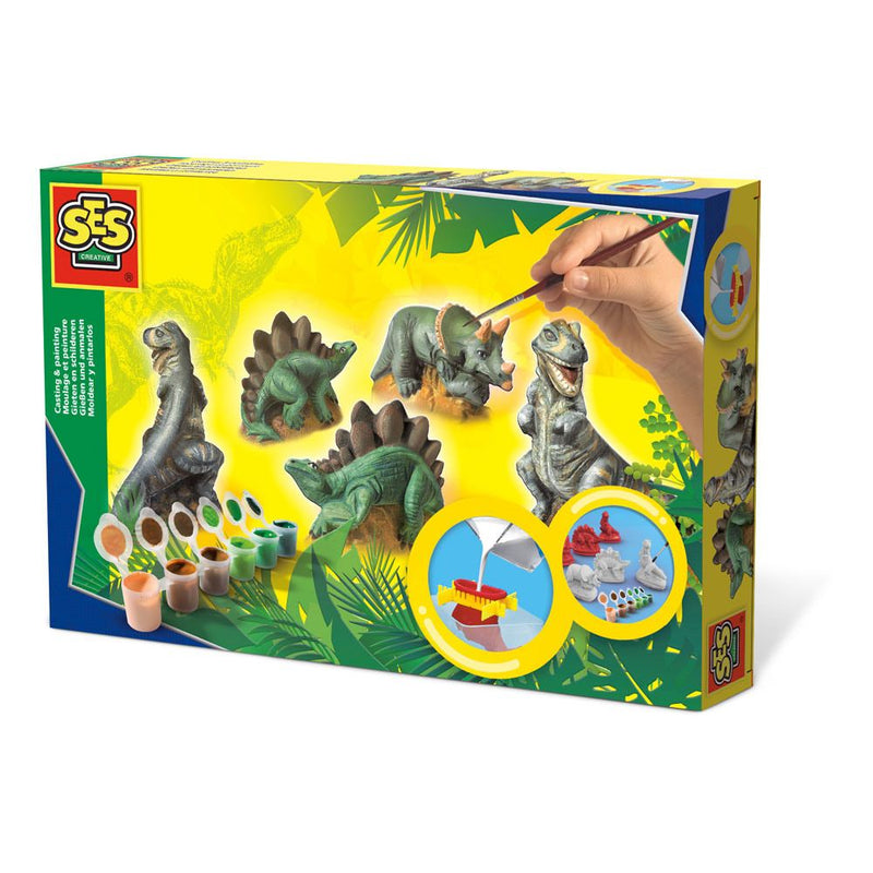 SES CREATIVE Children's Dinosaurs Casting and Painting Set, 5 to 12 Years, Multi-colour