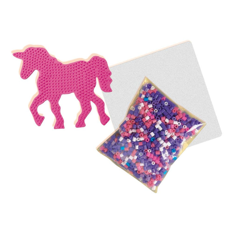 SES CREATIVE Children's Beedz Unicorn Fantasy Horses Glow-in-the-Dark Iron-on Beads Mosaic Set, 5 to 12 Years, Multi-colour