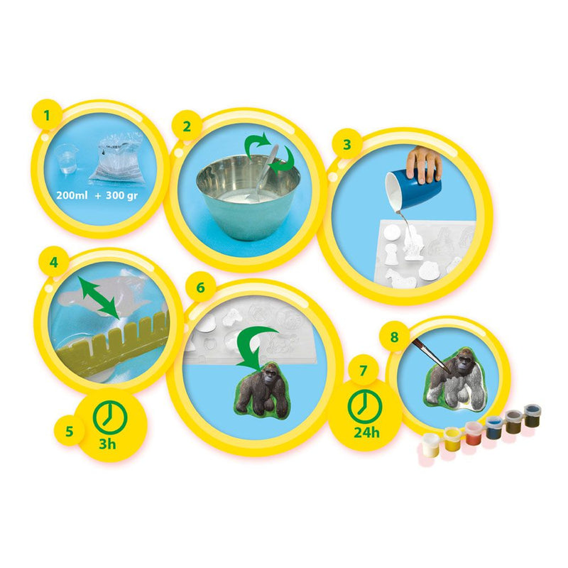 SES CREATIVE Children's Animals Casting and Painting Set, Unisex, 5 to 12 Years, Multi-colour