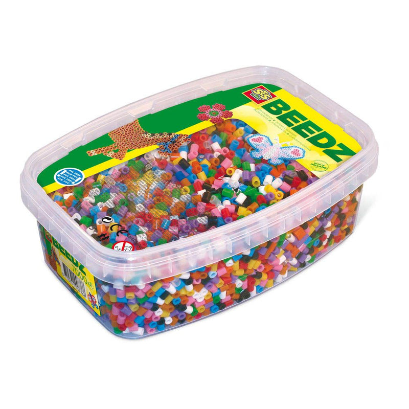 SES CREATIVE Children's Beedz Iron-on Beads Mosaic Box Tub, 7000 Glitter Iron-on Beads Mix, Unisex, 5 to 12 Years, Multi-colour