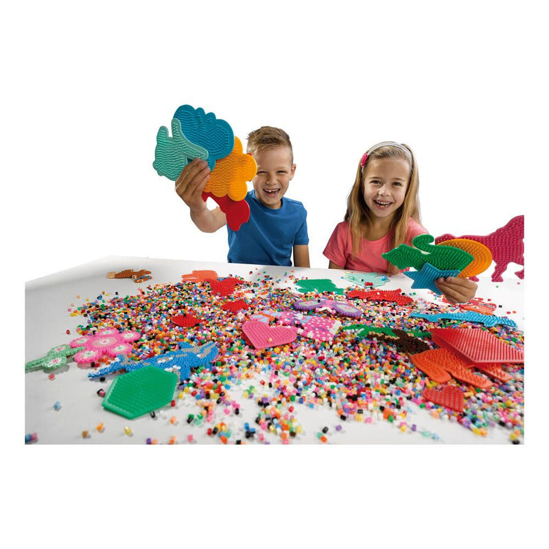 SES CREATIVE Children's Beedz Iron-on Beads Pegboards Mosaic Set, 5 Pieces, Unisex, 5 to 12 Years, Multi-colour