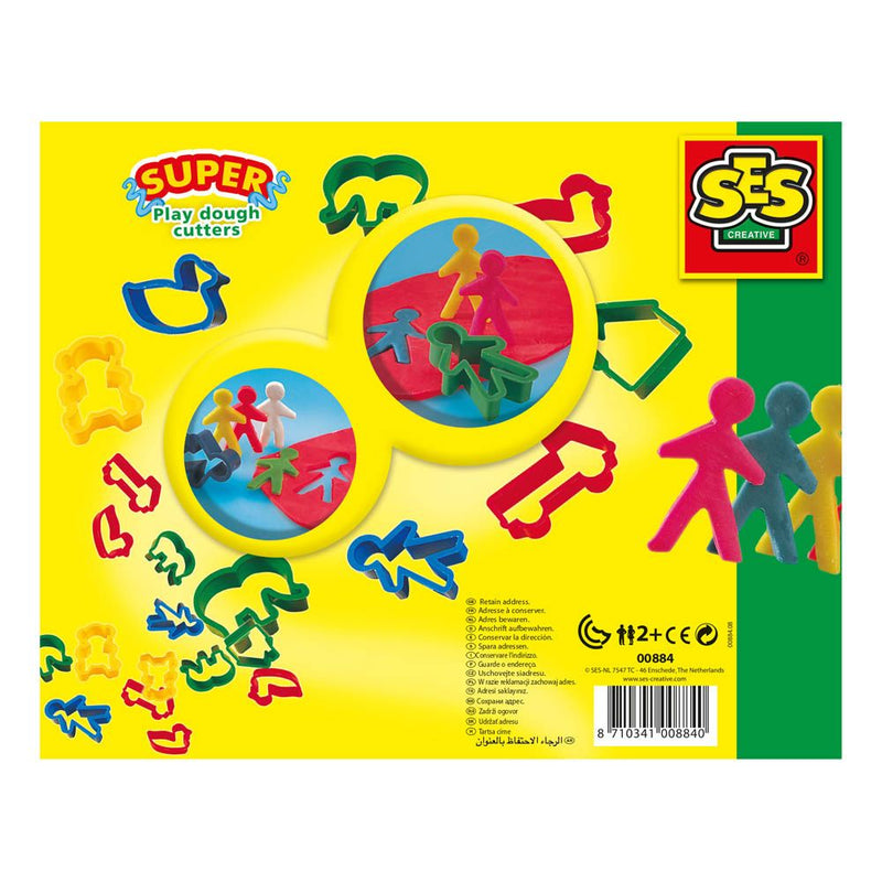SES CREATIVE Children's Modelling Dough Cutters Set, 12 Pieces, Unisex, 2 to 12 Years, Multi-colour