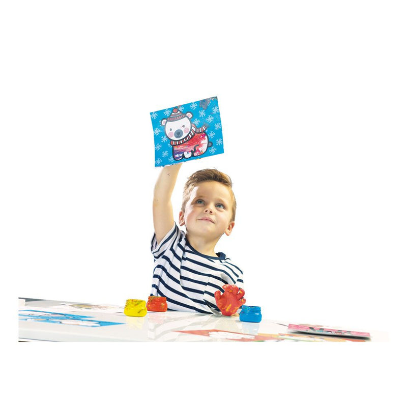 SES CREATIVE Children's My First Fingerpaint Cards Set, 3 Paint Pots, Unisex, 1 to 4 Years, Multi-colour