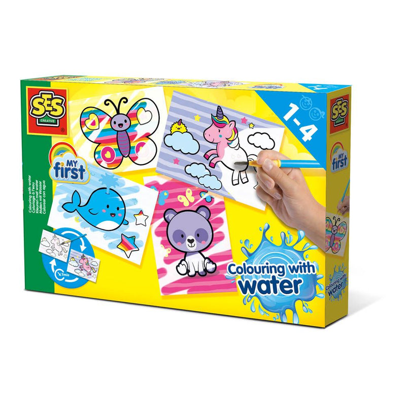 SES CREATIVE Children's My First Colouring with Water Fantasy Animals Set, Unisex, 1 to 4 Years, Multi-colour
