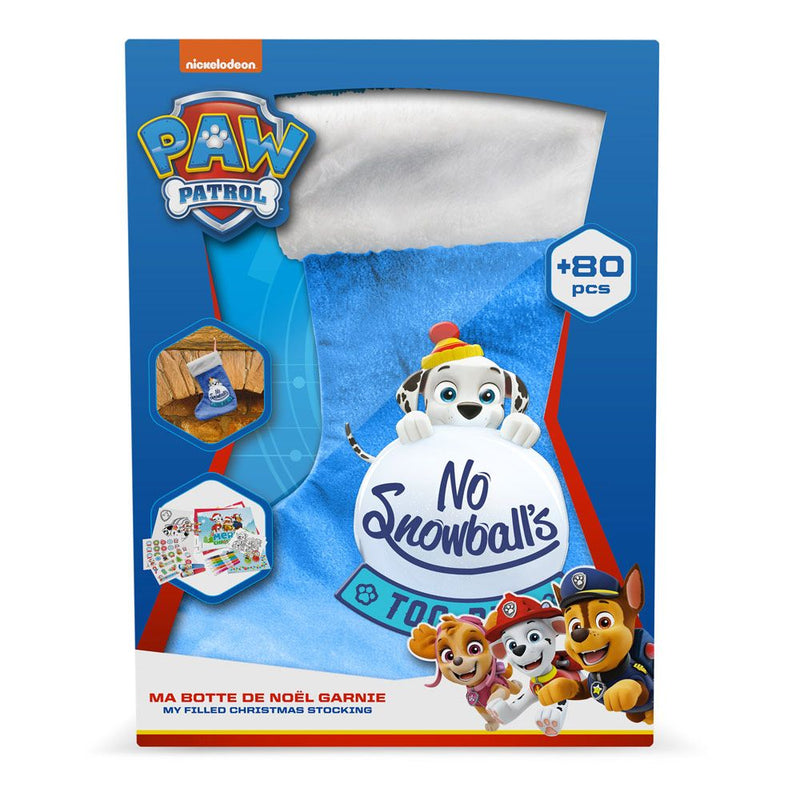 PAW PATROL No Snowball's Too Big Children's My Filled Christmas Stocking with 80 Creative Accessories, Unisex, Ages Three Years and Above, Blue/White