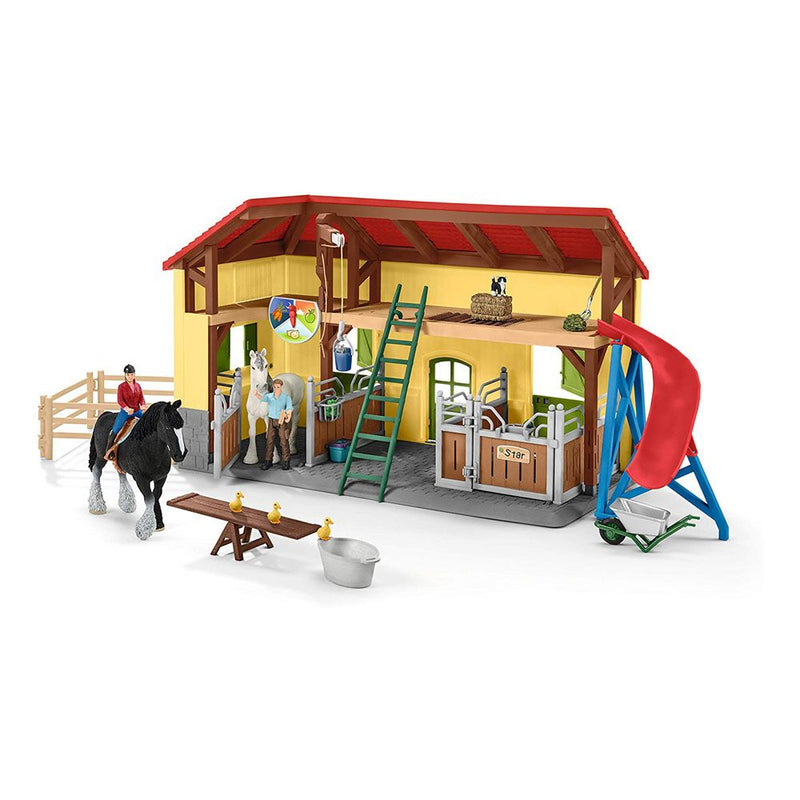 SCHLEICH Farm World Children's Horse Stable with Accessories Toy Playset, 3 to 8 Years, Multi-colour