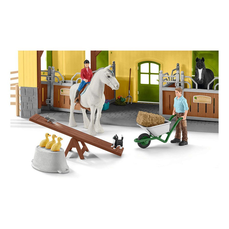SCHLEICH Farm World Children's Horse Stable with Accessories Toy Playset, 3 to 8 Years, Multi-colour
