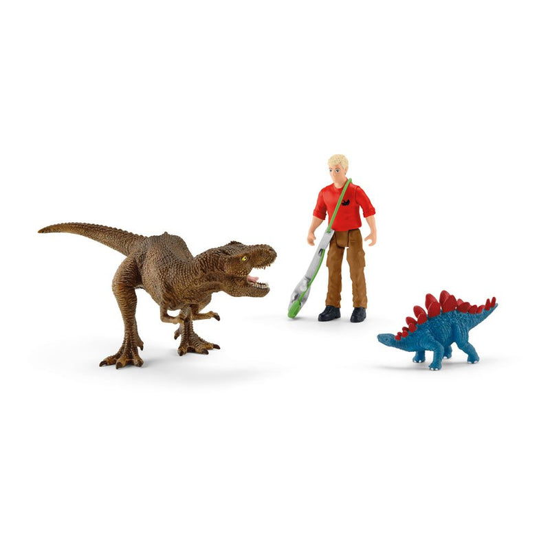 SCHLEICH Dinosaurs Tyrannosaurus Rex Attack Toy Playset, 4 to 10 Years, Multi-colour