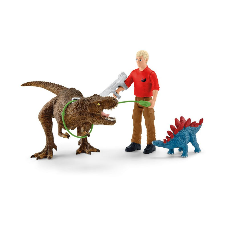 SCHLEICH Dinosaurs Tyrannosaurus Rex Attack Toy Playset, 4 to 10 Years, Multi-colour