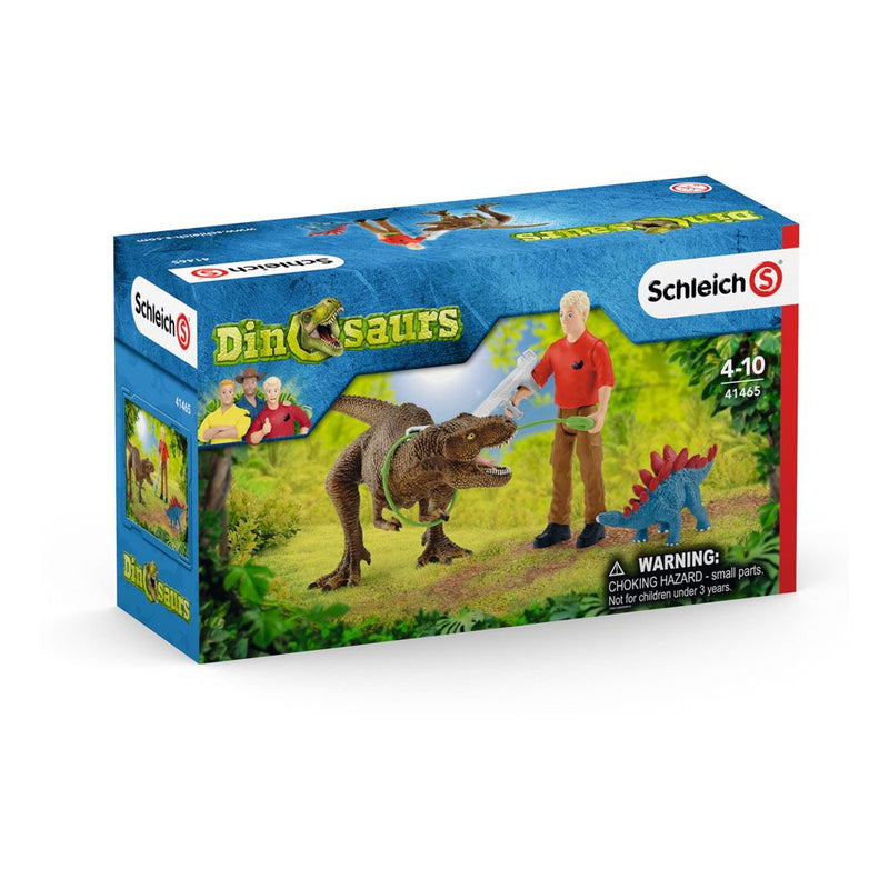 SCHLEICH Dinosaurs Tyrannosaurus Rex Attack Toy Playset, 4 to 10 Years, Multi-colour