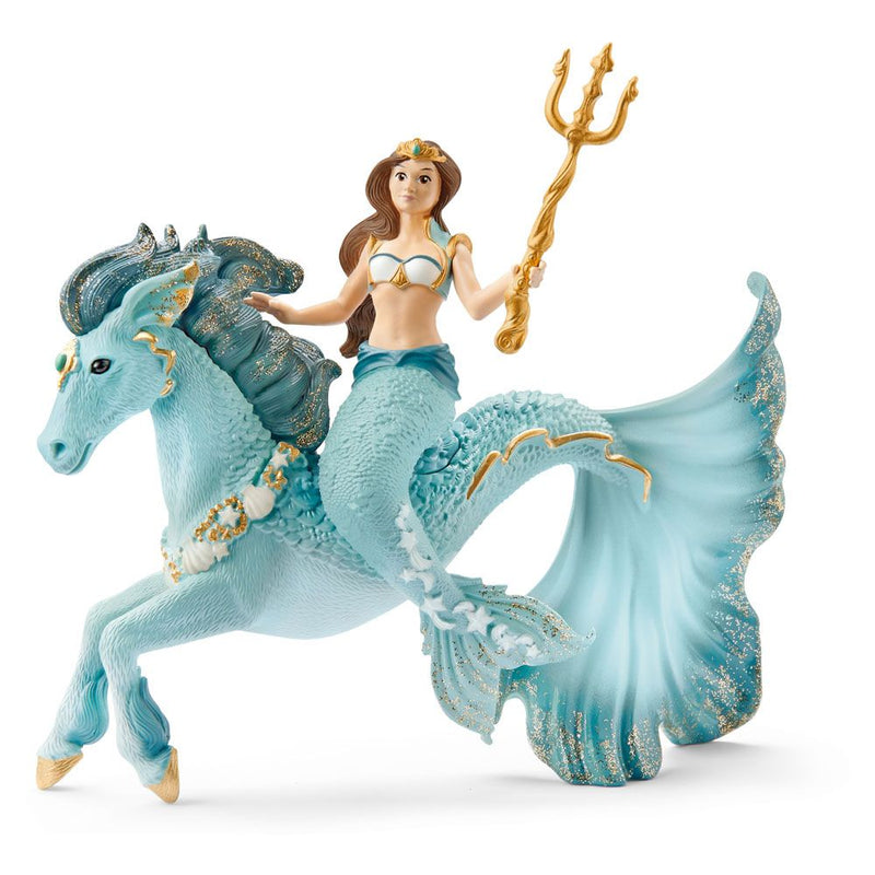 SCHLEICH Bayala Mermaid Eyela on Underwater Horse Toy Figures, 5 to 12 Years