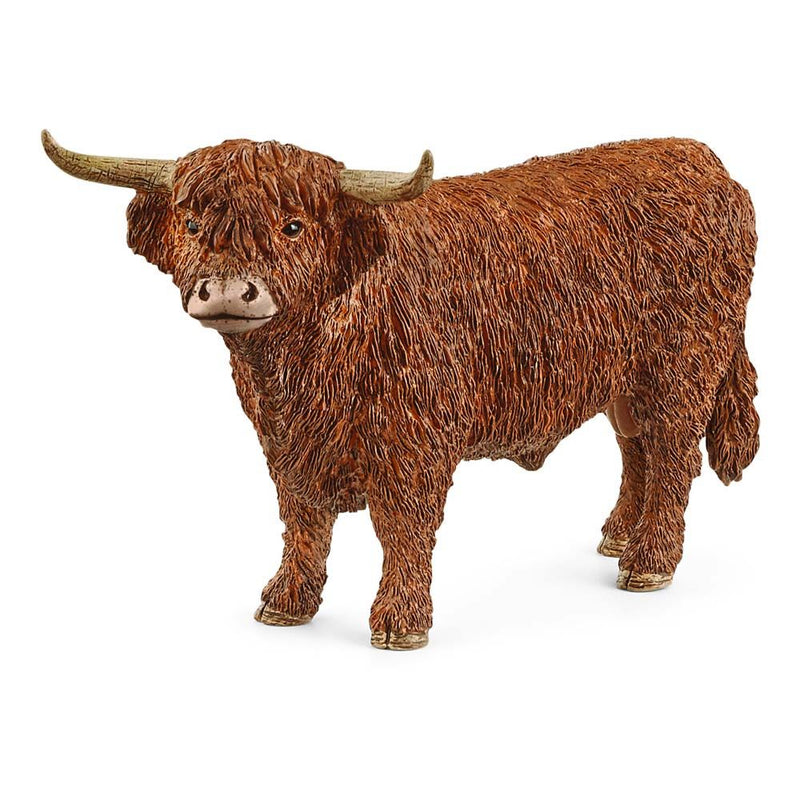 SCHLEICH Farm World Highland Bull Toy Figure, 3 to 8 Years, Brown