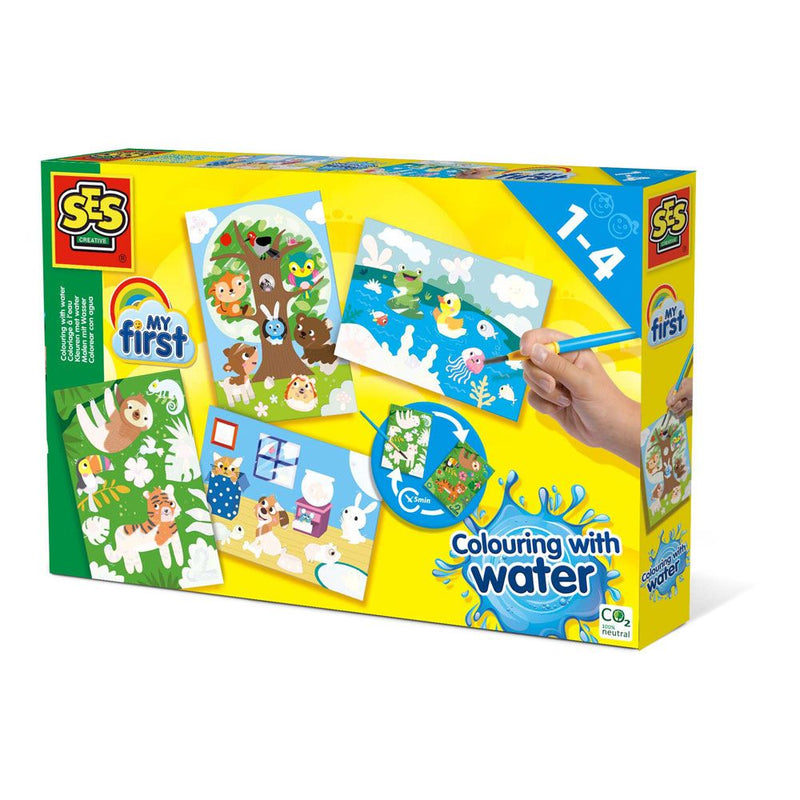 SES CREATIVE Children's My First Colouring with Water Hidden Animals, Unisex, One to Four Years, Multi-colour