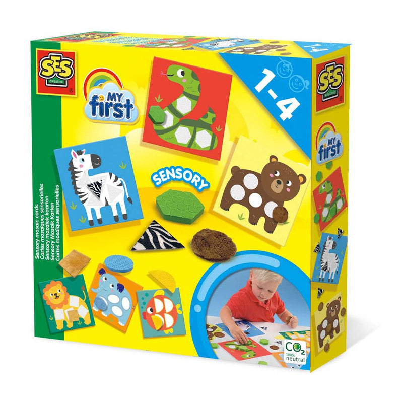 SES CREATIVE Children's My First Sensory Mosaic Cards, Unisex, One to Four Years, Multi-colour