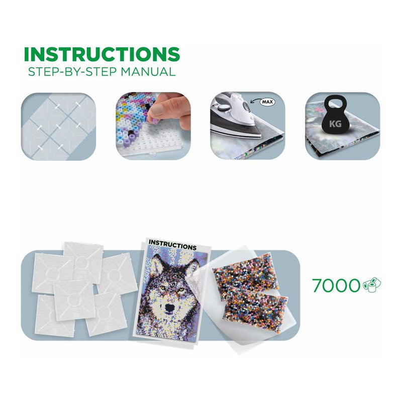SES CREATIVE Wolf Beedz Art 7000 Iron-on Beads Mosaic Kit, Eight Years and Above