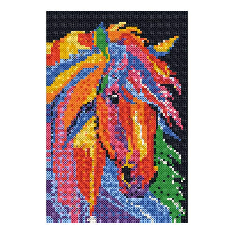SES CREATIVE Horse Fantasy Beedz Art Mosaic Kit, 7000 Iron-on Beads, Unisex, Eight Years and Above, Multi-colour