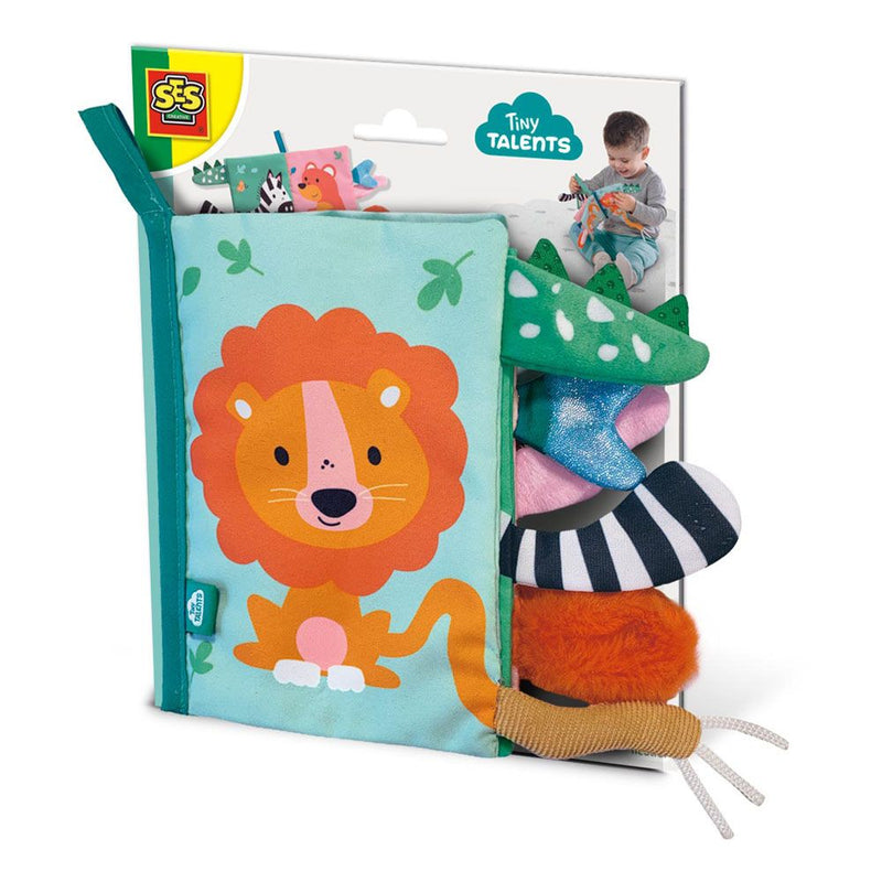 SES CREATIVE Tiny Talents Children's Sensory Animal Tails Cloth Book, Unisex, 6 Months and Above, Multi-colour