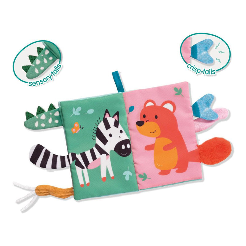 SES CREATIVE Tiny Talents Children's Sensory Animal Tails Cloth Book, Unisex, 6 Months and Above, Multi-colour