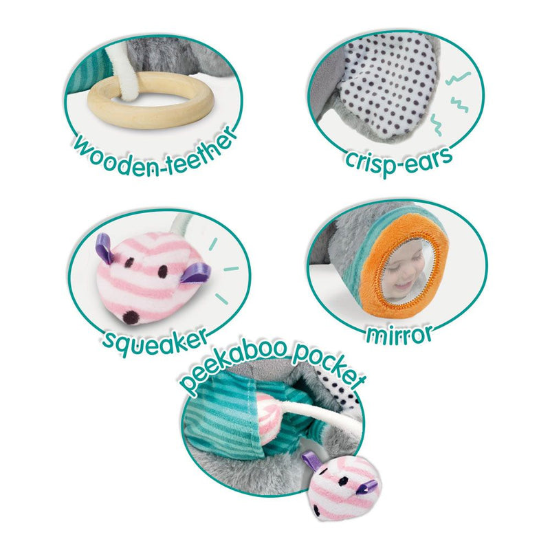 SES CREATIVE Tiny Talents Children's Olfi Sensory Elephant Toy, Unisex, 3 Months and Above, Multi-colour