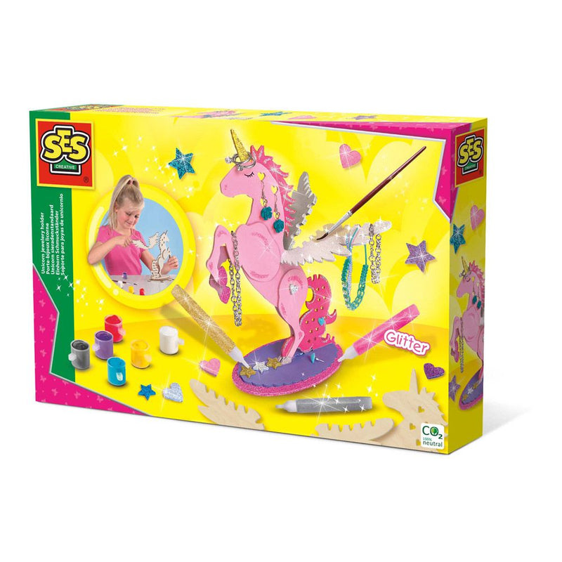 SES CREATIVE Children's Unicorn Jewellery Holder, Unisex, Five Years and Above, Multi-colour