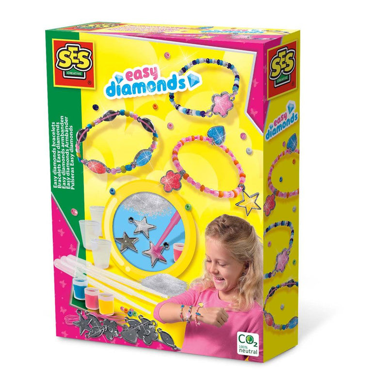 SES CREATIVE Children's Easy Diamonds Bracelets Set, Unisex, Six Years and Above, Multi-colour