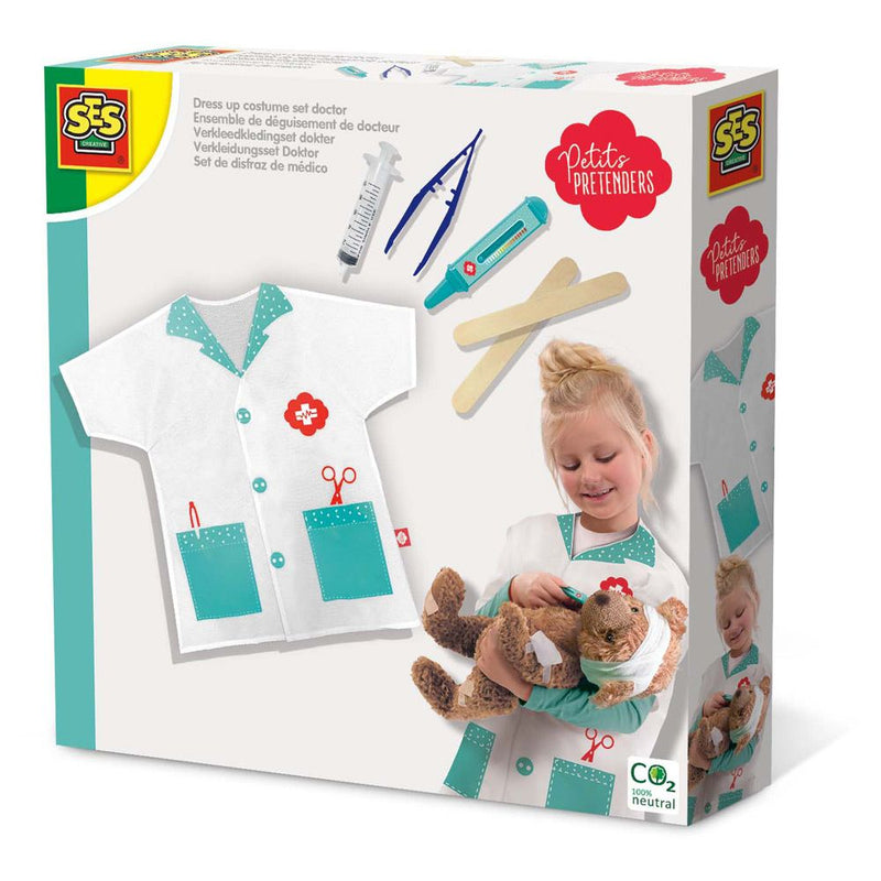 SES CREATIVE Petits Pretenders Children's Dress Up Costume Doctor Set, Unisex, Three Years and Above, Multi-colour