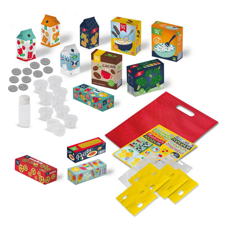 SES CREATIVE Petits Pretenders Children's Supermarket Groceries Play Set, Unisex, Three Years and Above, Multi-colour