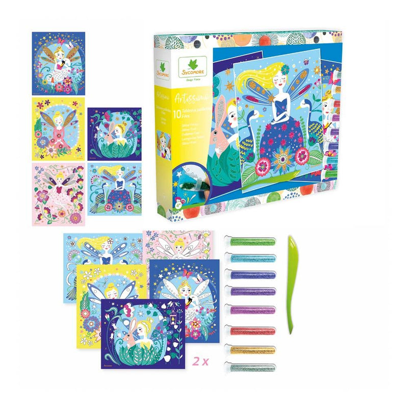 SYCOMORE Artissimo Children's Glitter Boards Fairy's, Unisex, 4 Years or Above, Multi-colour