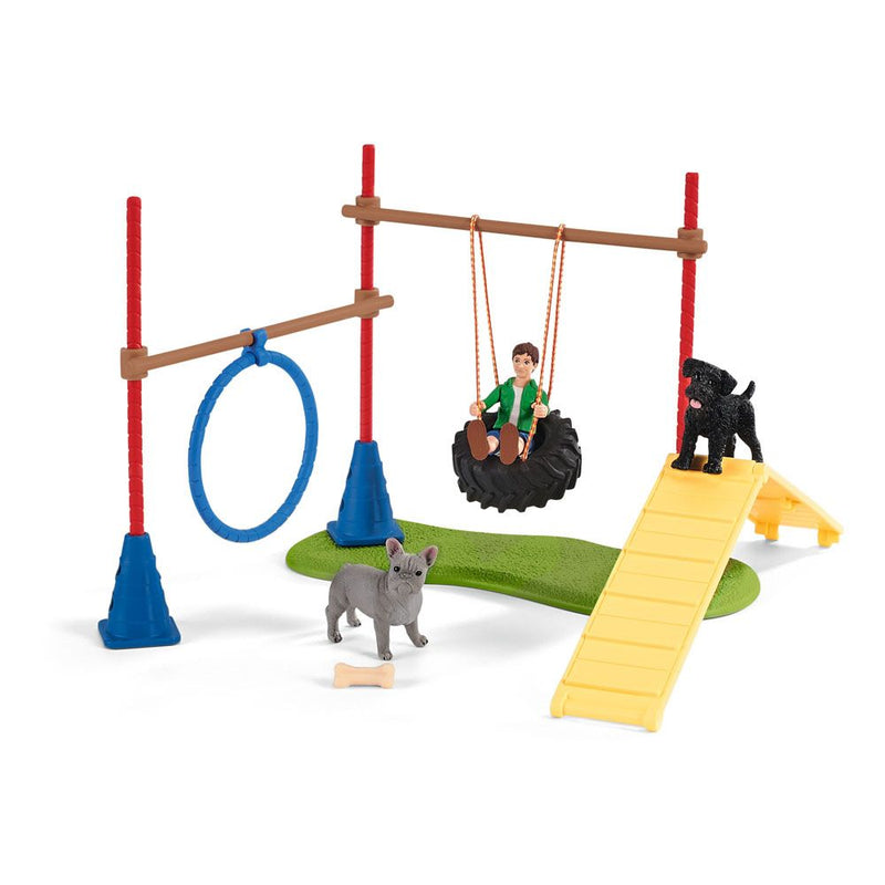 SCHLEICH Farm World Puppy Agility Training  Toy Figure Set, 3 to 8 Years, Multi-colour