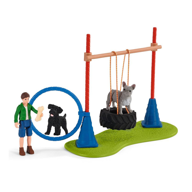 SCHLEICH Farm World Puppy Agility Training  Toy Figure Set, 3 to 8 Years, Multi-colour
