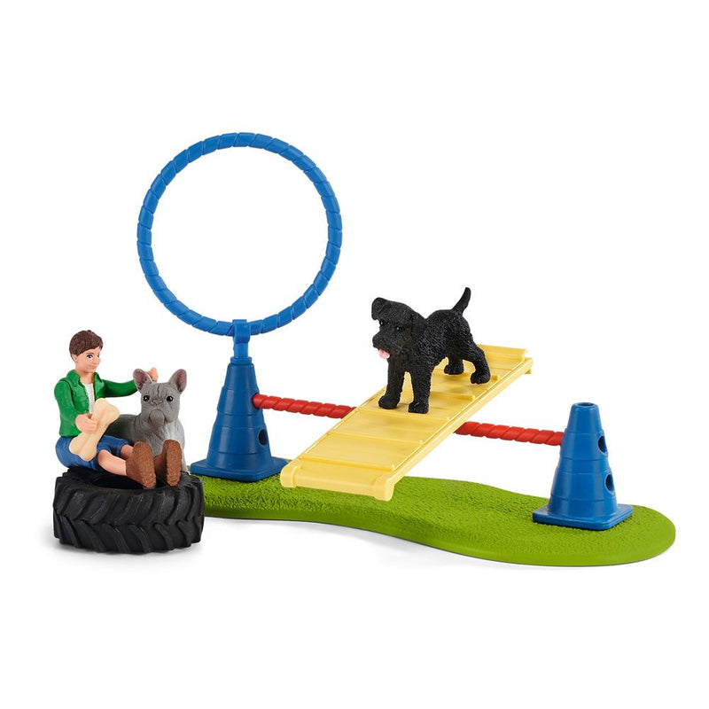 SCHLEICH Farm World Puppy Agility Training  Toy Figure Set, 3 to 8 Years, Multi-colour
