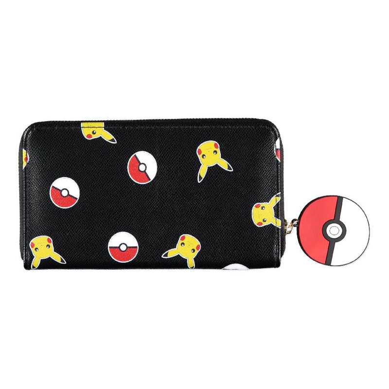 POKEMON Pika & Pokeball All-Over Print Zip Around Purse Wallet
